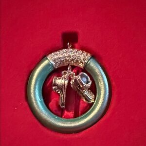Lenox Silver Holiday Ornament w/silver baby shoes & 2017 Baby’s 1st Xmas AA